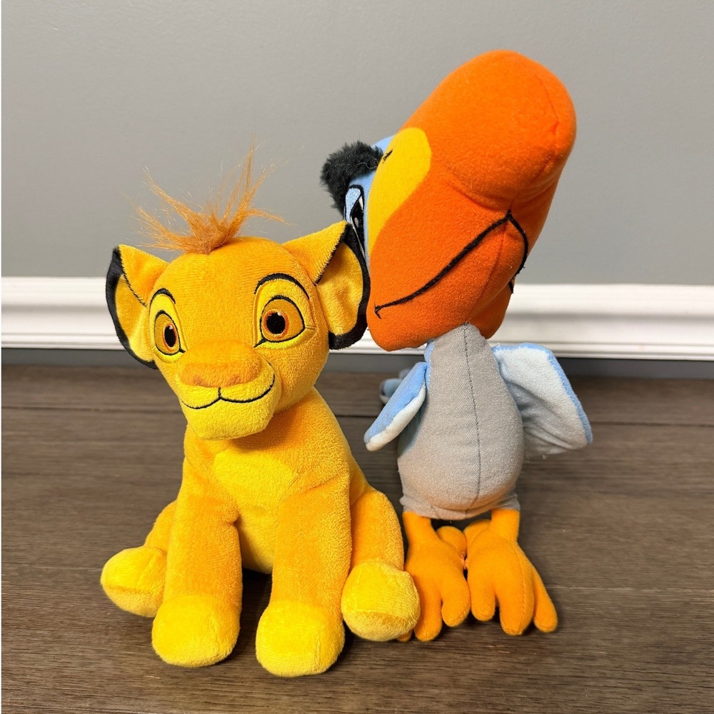 Disney The Lion King Simba and Zazu Plush Set Just Play Stuffed Animal Toys